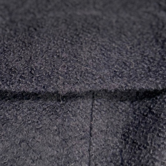 Belle Badgley Mischka Navy Blue Coat withh Faux Fur Size 2 - Picture 5 of 5